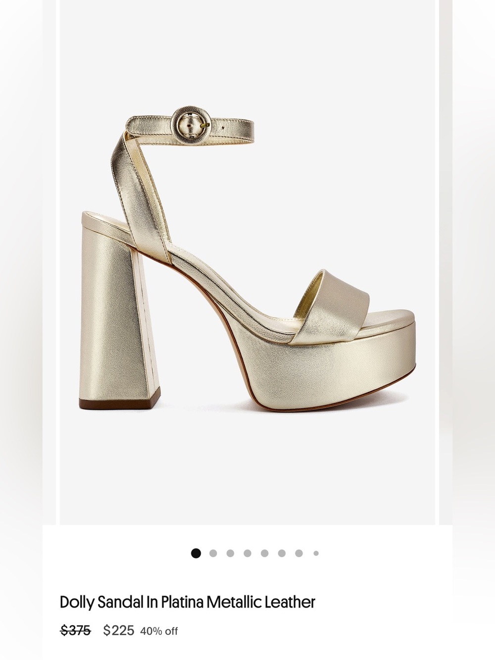 Larroude Gold Platform Ankle-Strap Sandal
